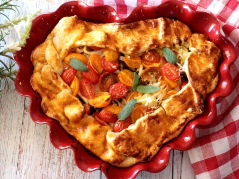 My wonderful rustic eggplant, cheese and tomatoes savory tart