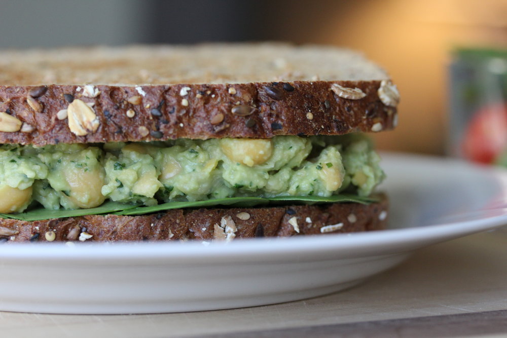 Smashed Avocado, Chickpea and Pesto | Recipe by OneGreenPlanet.com
