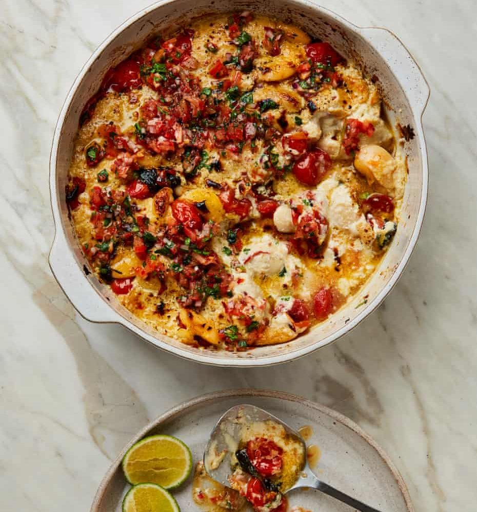 Ixta Belfrage’s vegan recipe for butter bean gratin, roast tomatoes and salsa fresca | theguardian. com